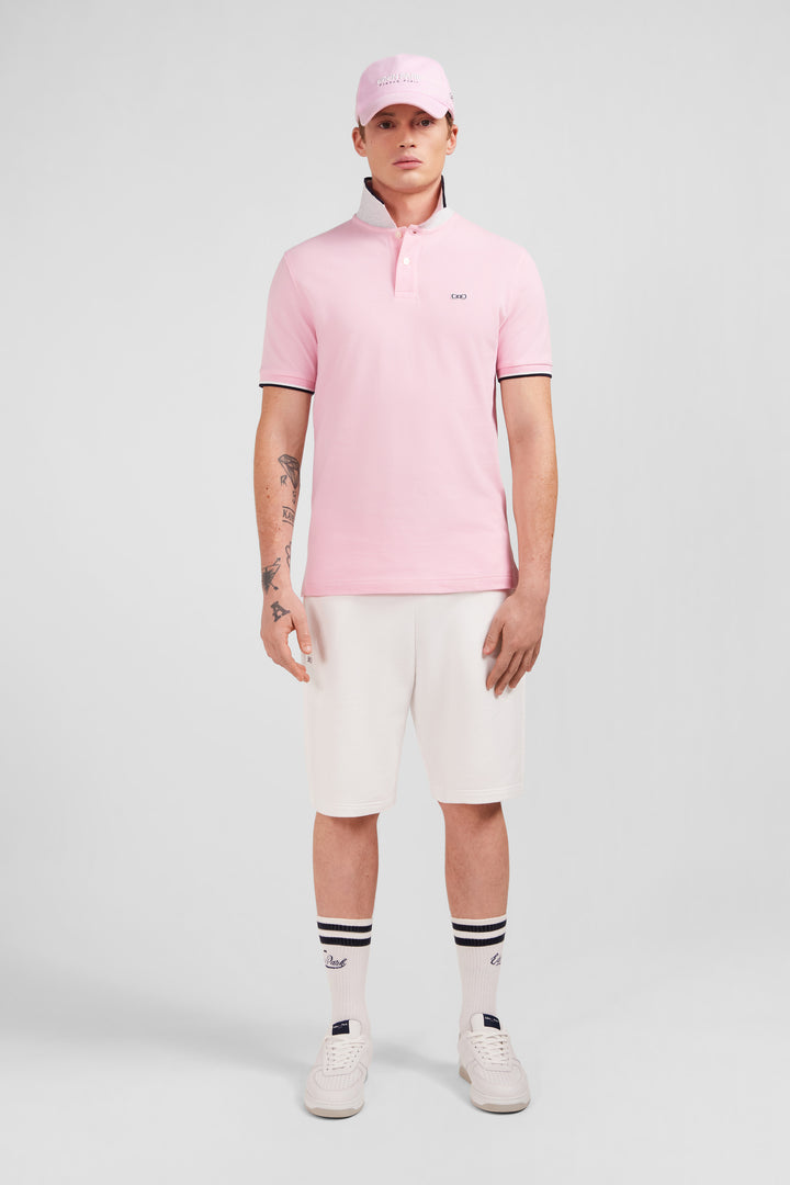 Polo rose manches courtes uni