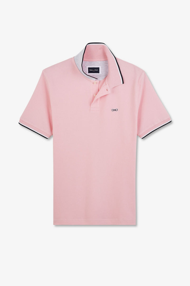 Polo rose manches courtes uni