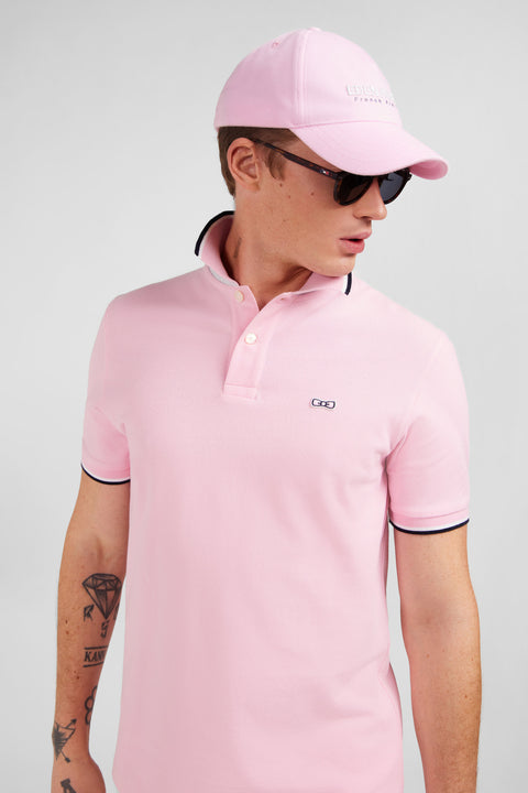 Polo rose manches courtes uni - Image 3
