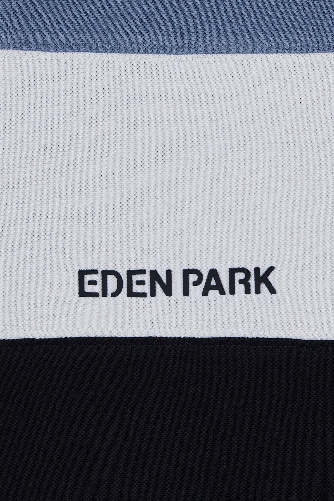 Short-sleeved blue colour-block polo shirt