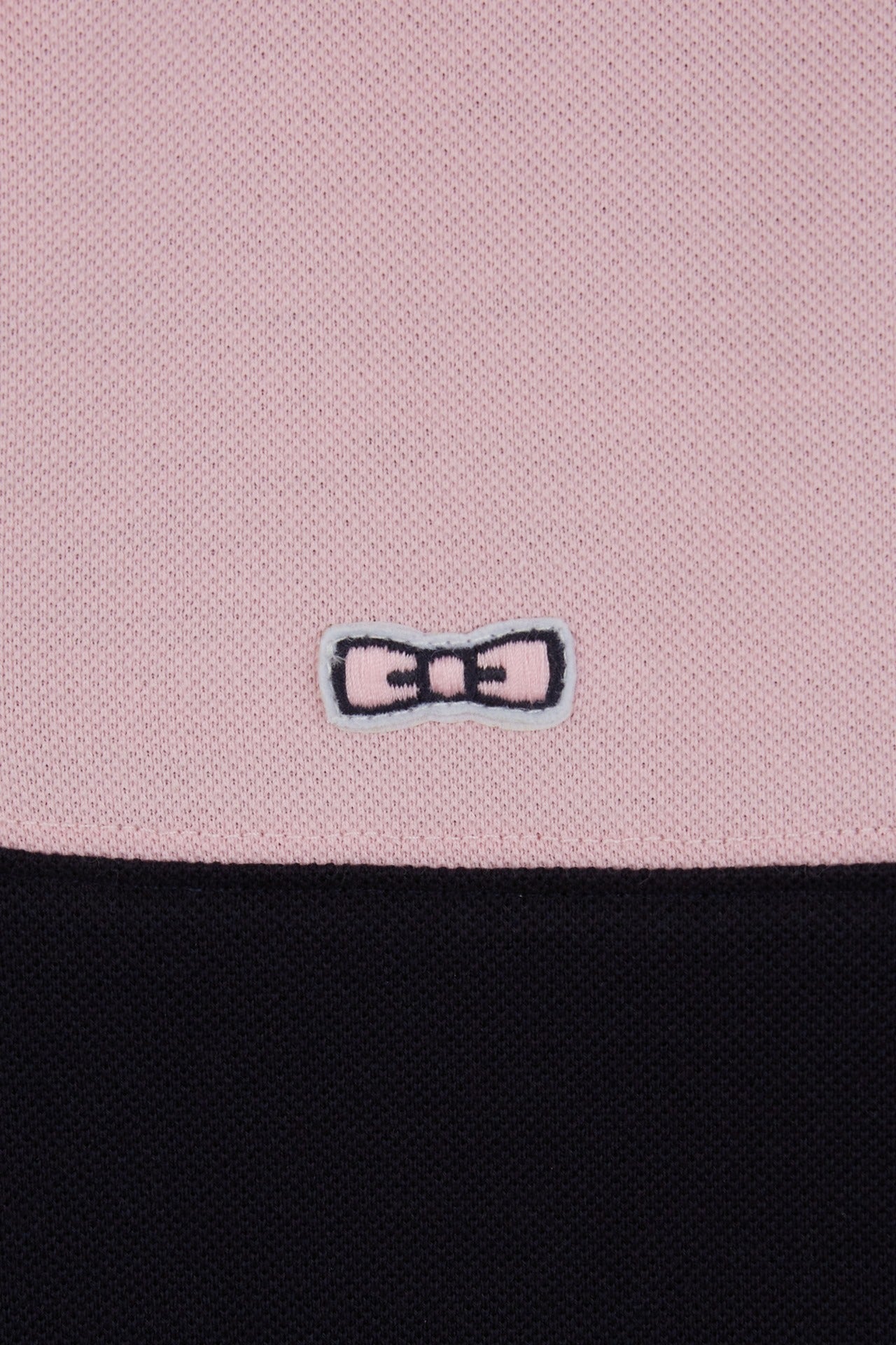 Pink short-sleeved colour-block polo shirt
