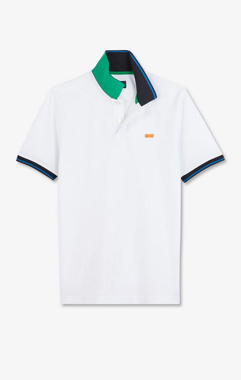 White short-sleeved polo shirt - Image 2