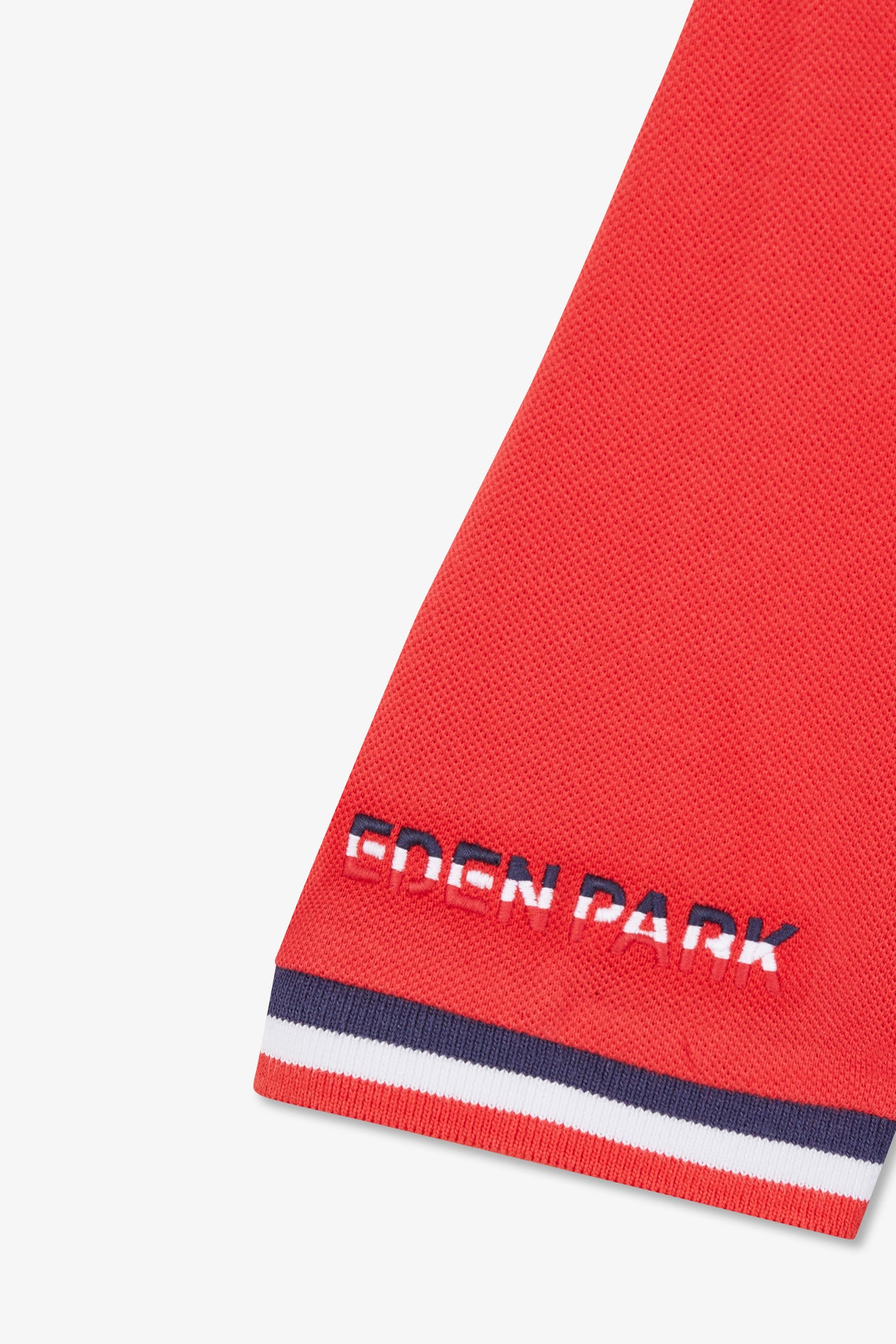 Red colour-block polo shirt in cotton pique with XV de France embroidery