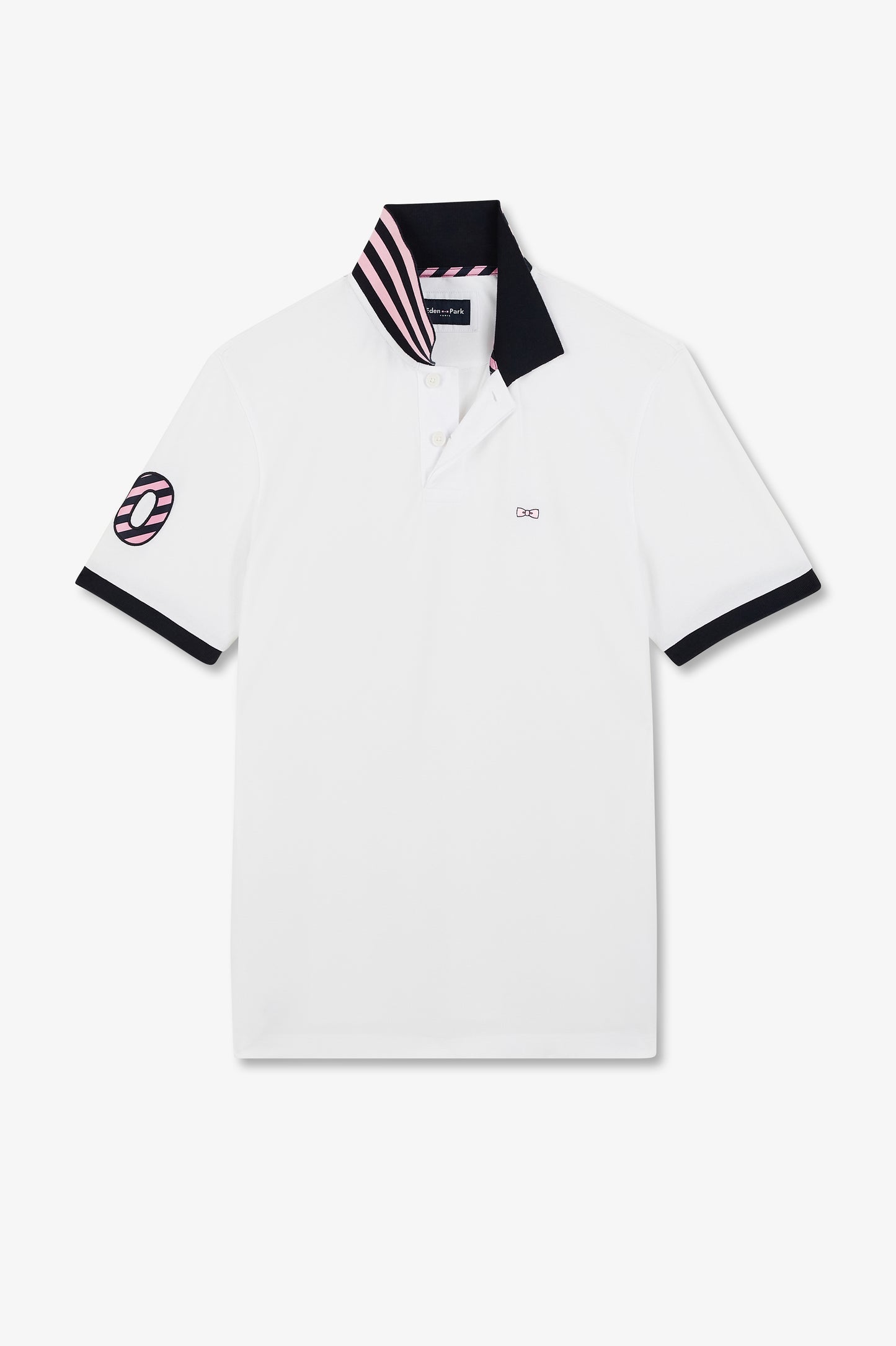 White short-sleeved polo shirt number 10