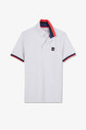 Polo gris à détails tricolores