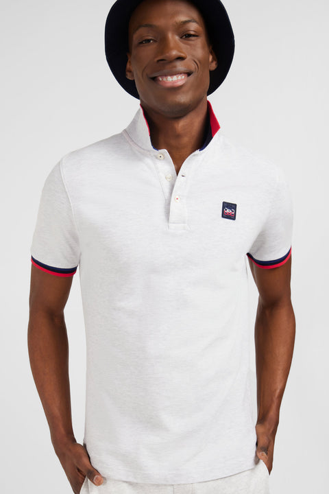 Polo gris à détails tricolores - Image 3