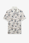 Polo blanc imprimé exclusif fleuri