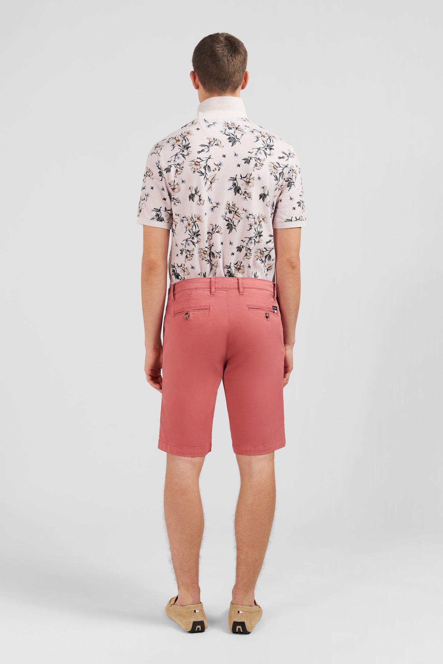 Polo rose imprimé exclusif fleuri