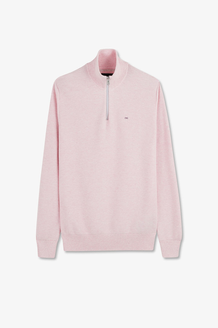 Pull Col Zippé Bench Homme - Gris Coloré - Coton - Taille L - Bon état