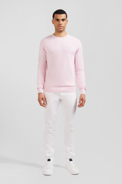 Pink jumper in decorative cable knit - Image 1