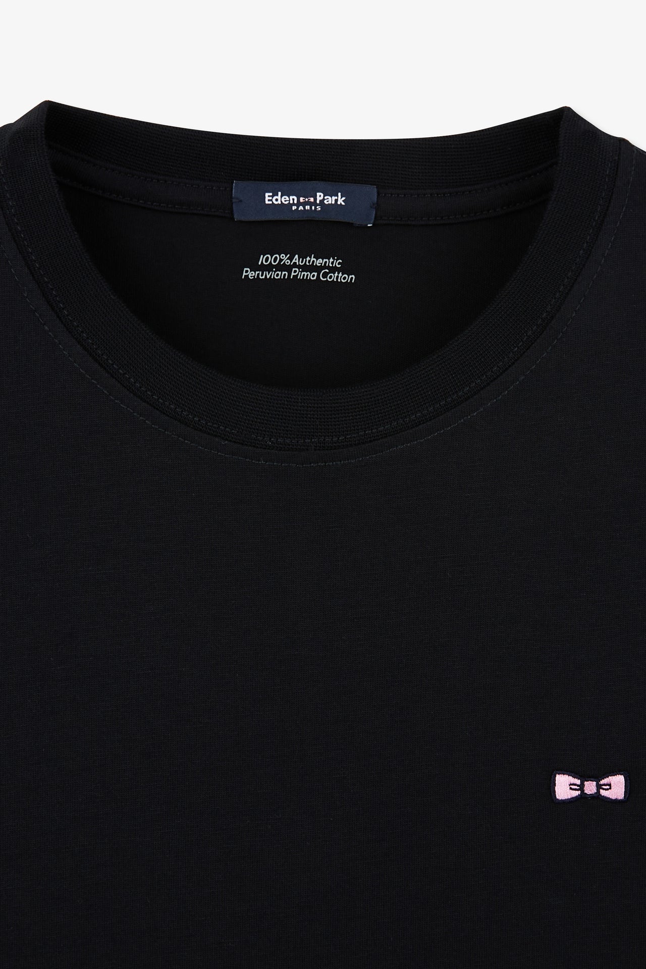 Robe T-shirt noire en coton Pima