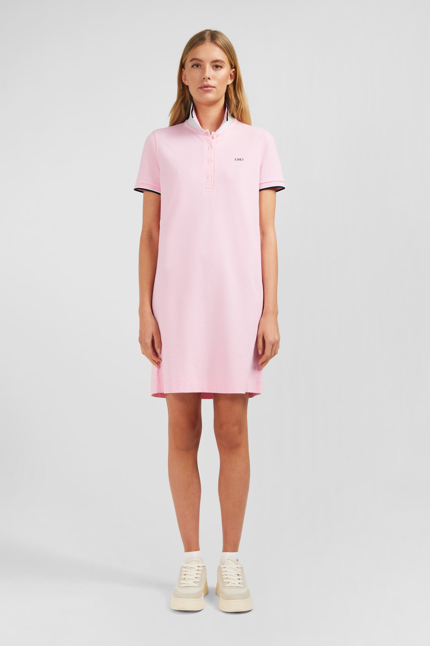 Robe rose à col polo