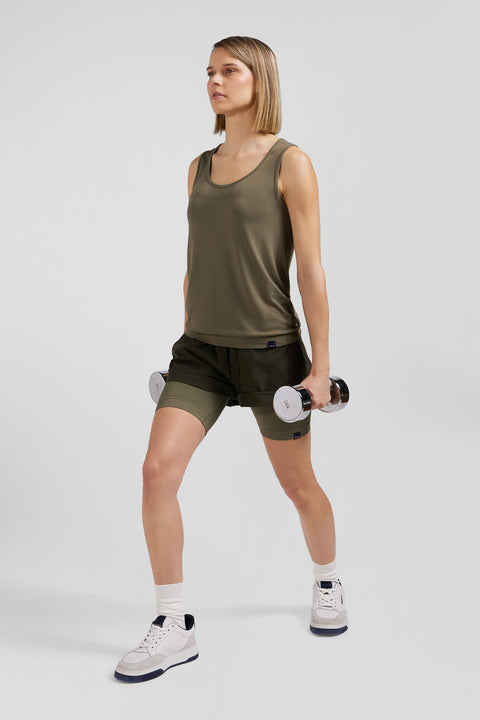 Cycliste de sport stretch kaki - Image 1