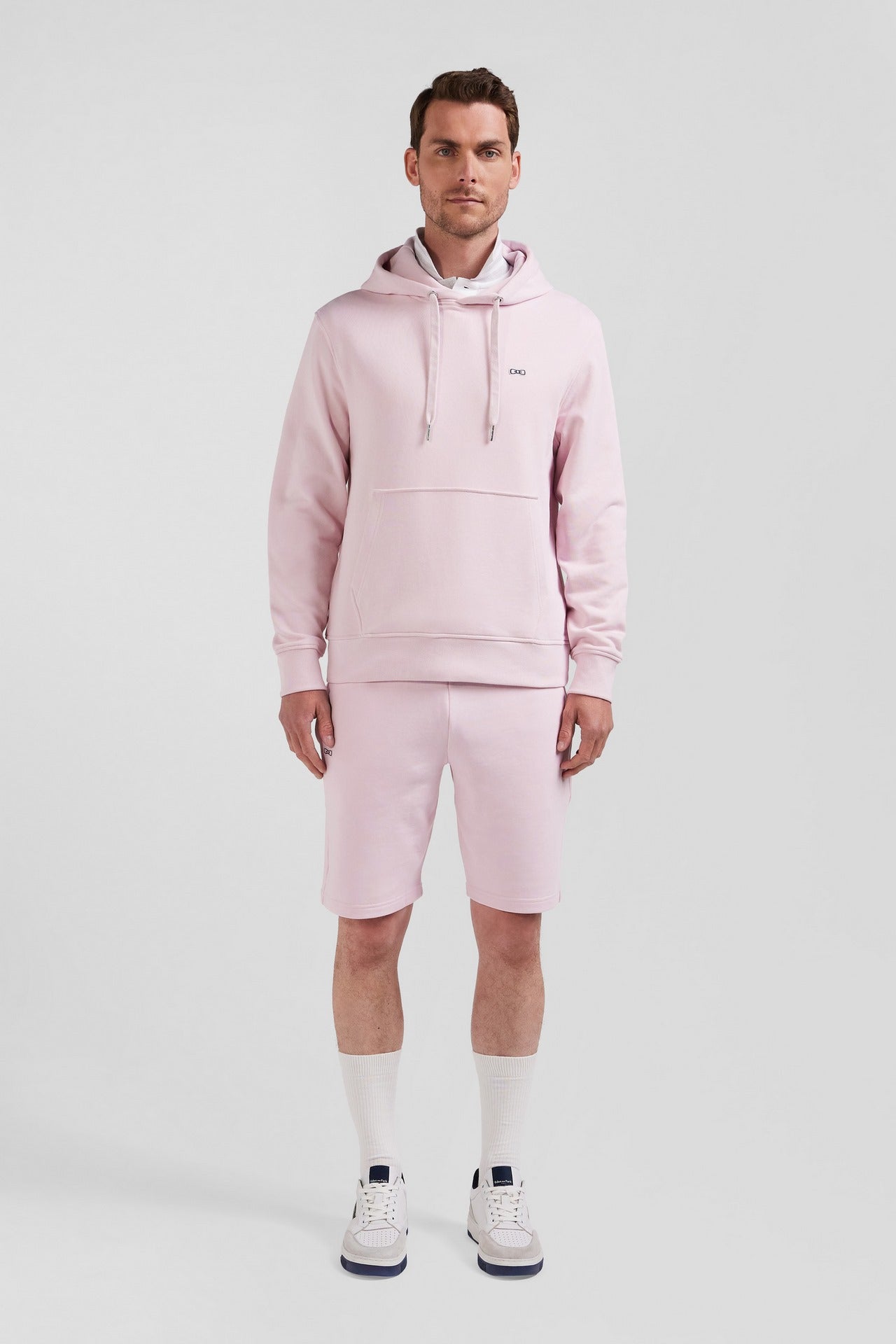 Sweat rose à capuche