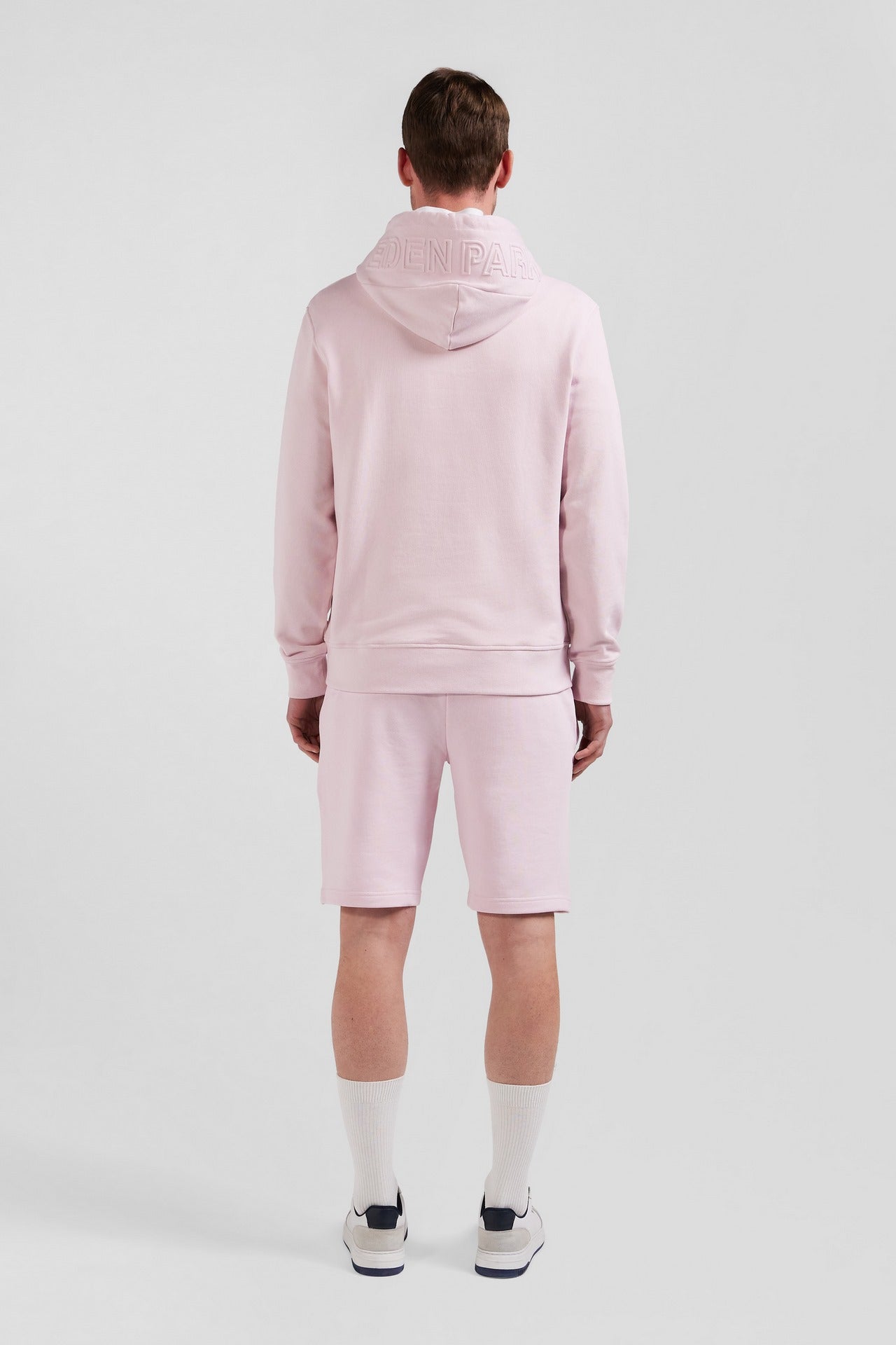 Sweat rose à capuche