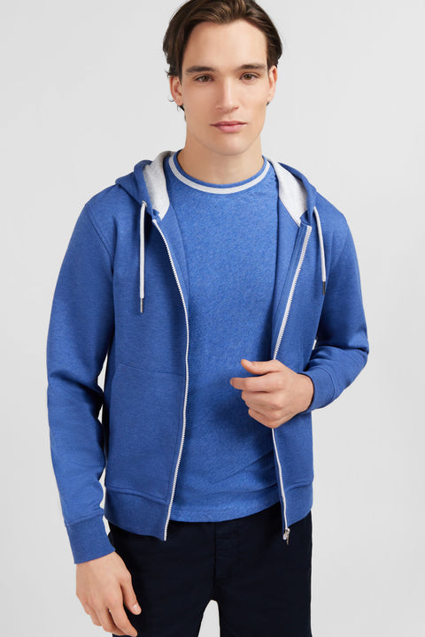 Sweat zippé bleu à capuche - Image 3