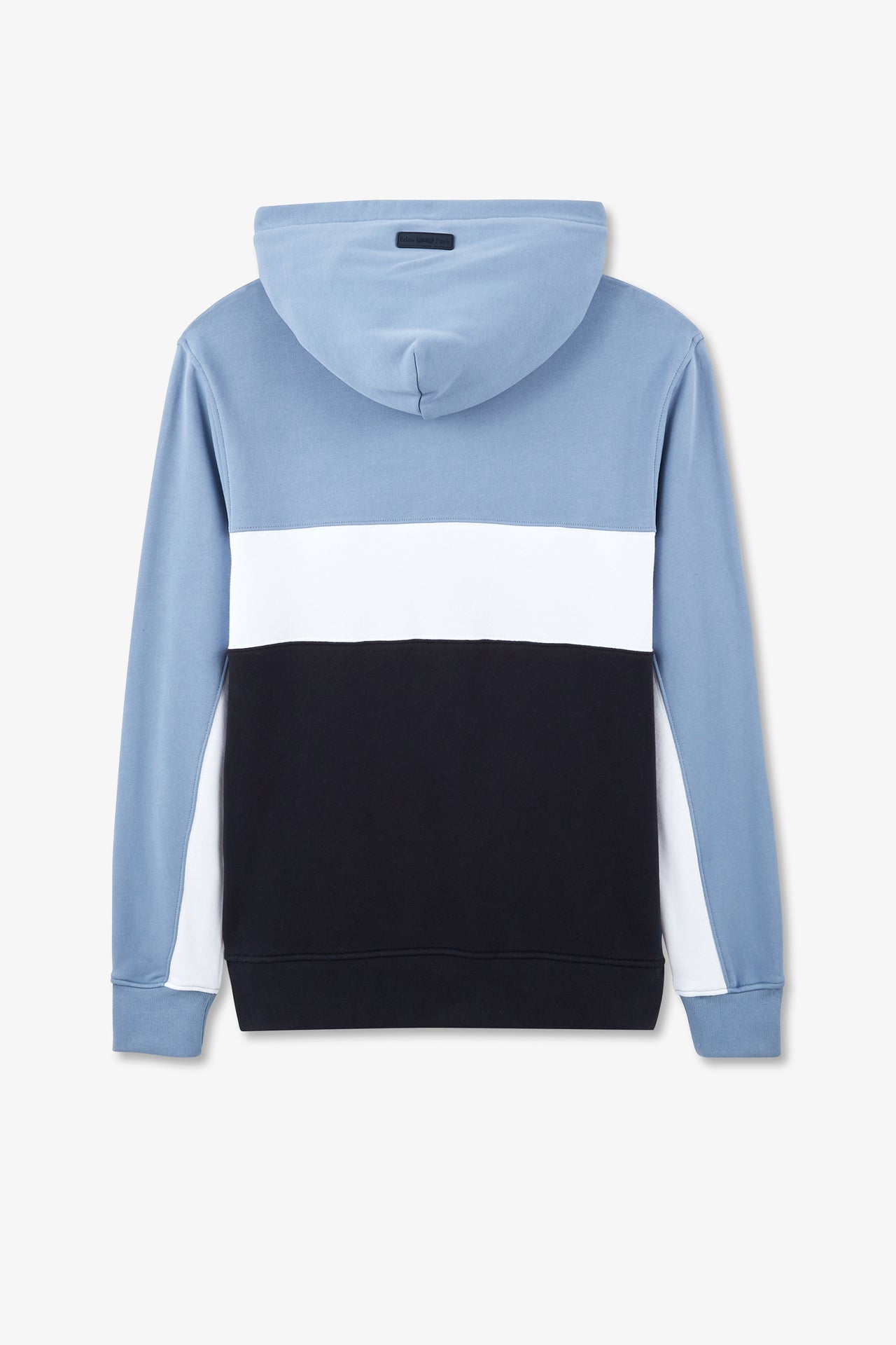 Blue colour-block hooded sweatshirt