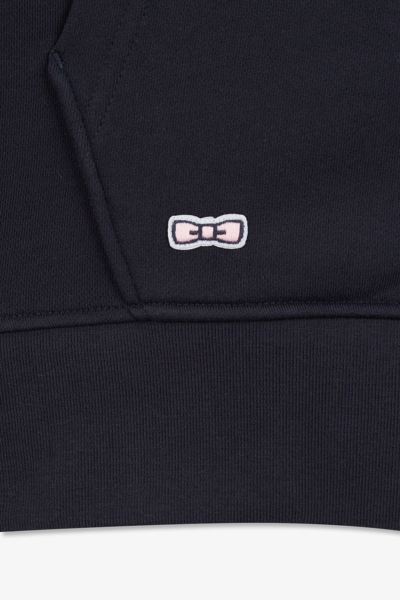 Blue colour-block hooded sweatshirt