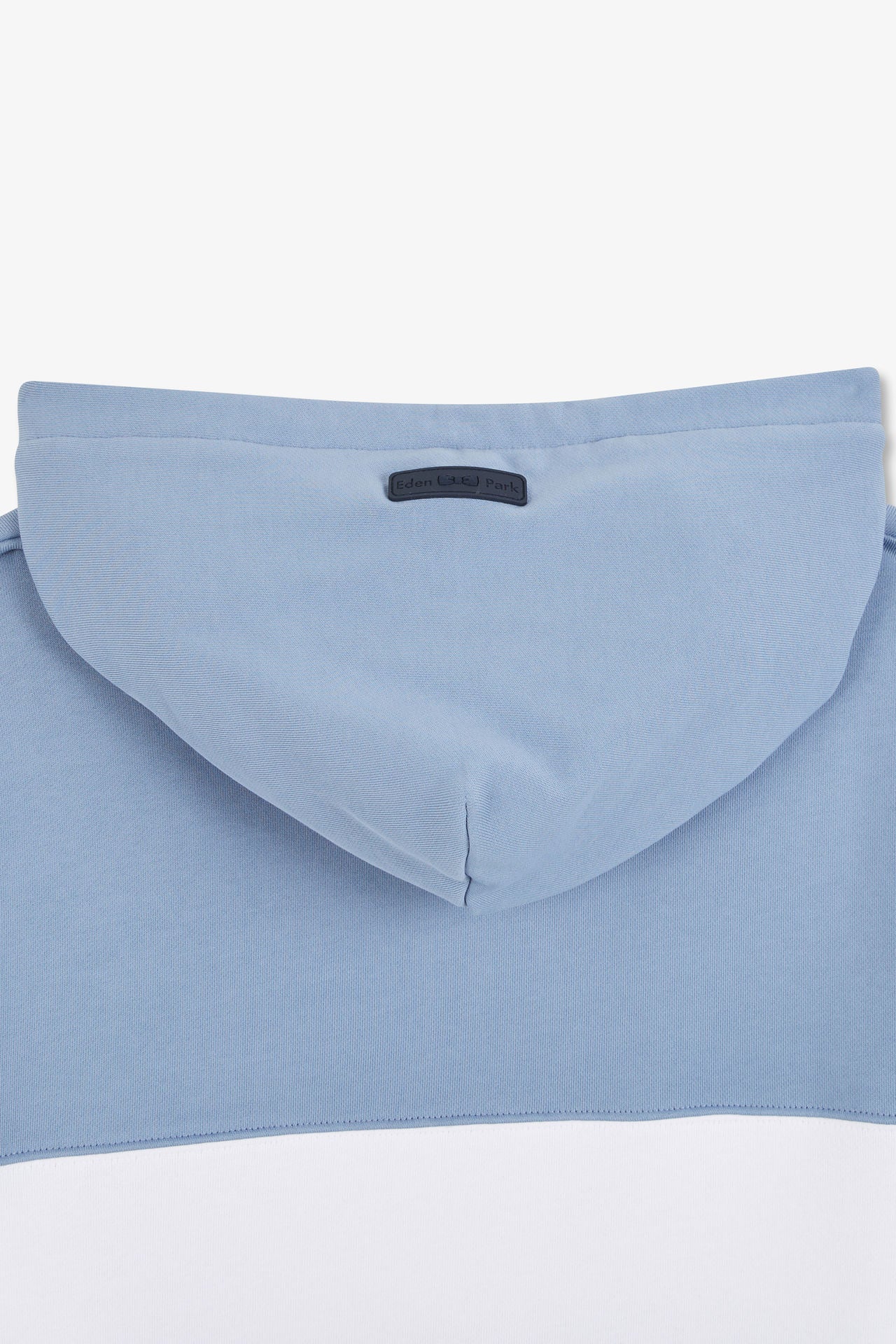 Blue colour-block hooded sweatshirt