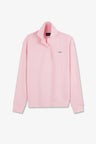 Sweatshirt rose col polo en coton