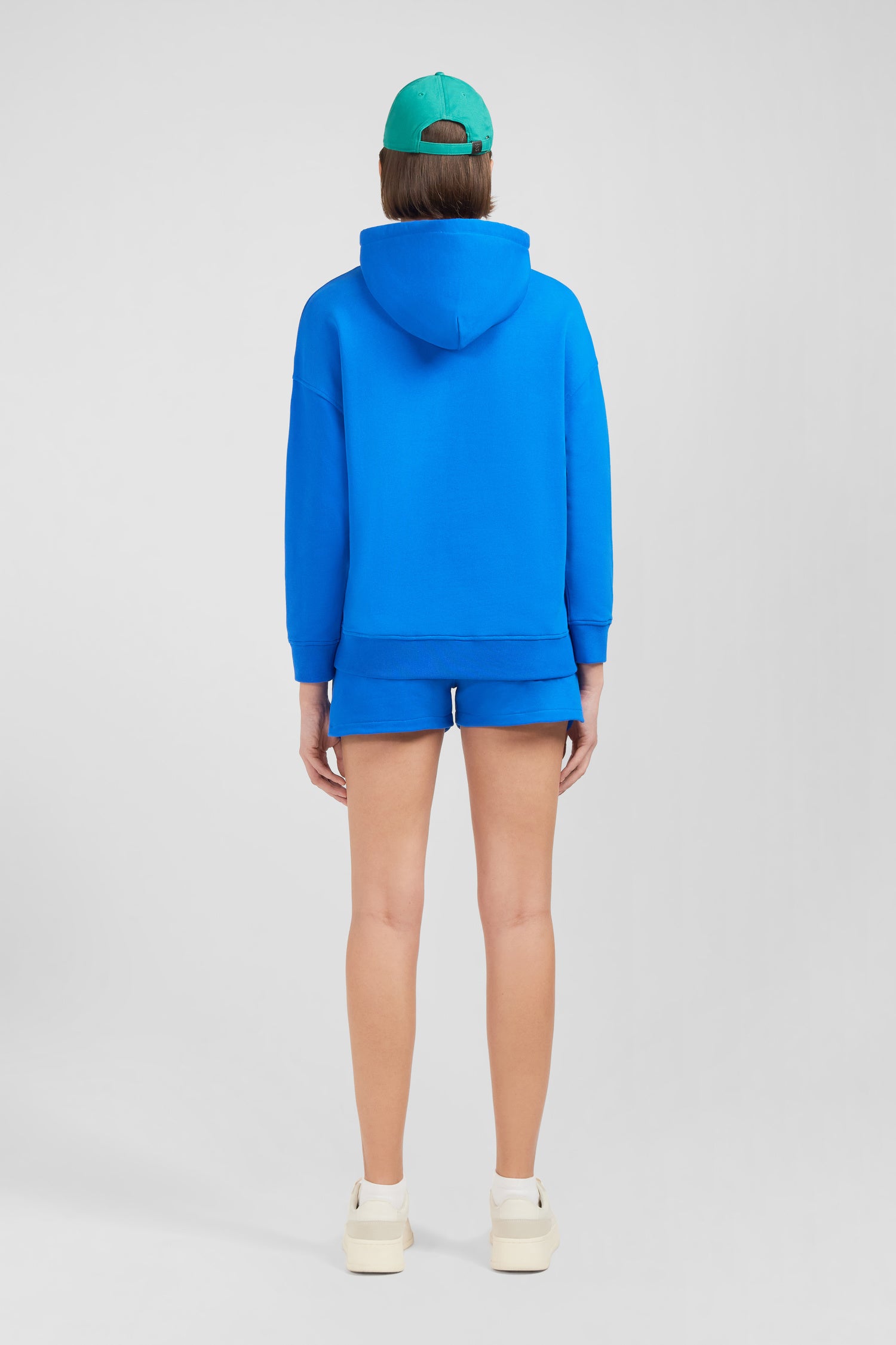 Sweatshirt à capuche en molleton bleu
