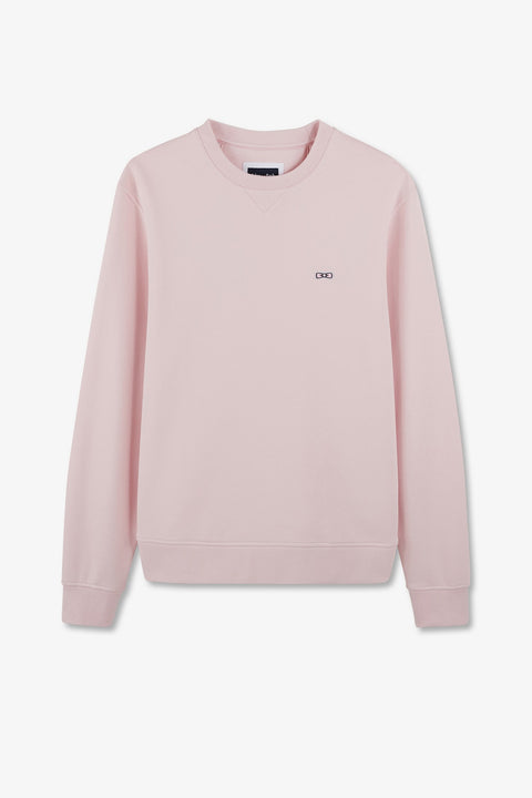 Sweatshirt à col rond en molleton rose emblème nœud papillon - Image 2