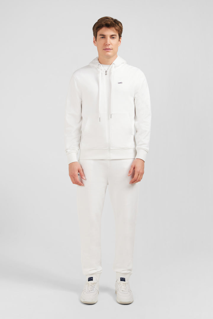 Sweatshirt à capuche en molleton blanc emblème nœud papillon