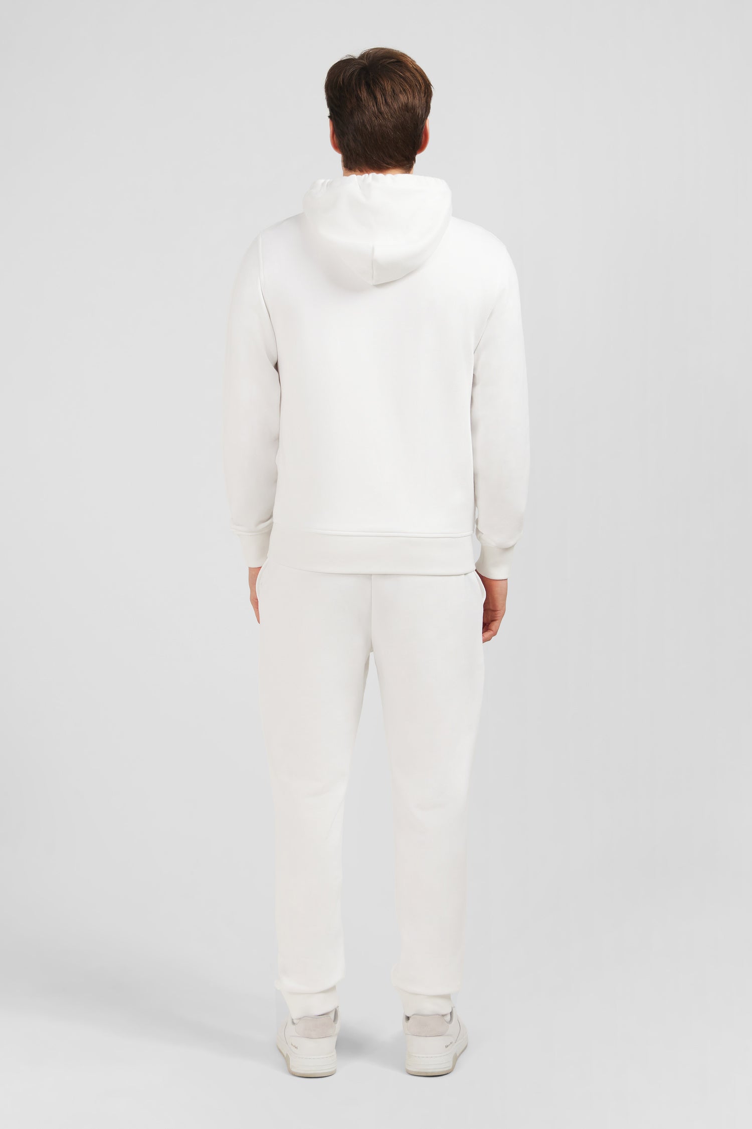 Sweatshirt à capuche en molleton blanc emblème nœud papillon