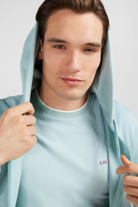 Sweatshirt à capuche en molleton vert emblème nœud papillon - Image 3
