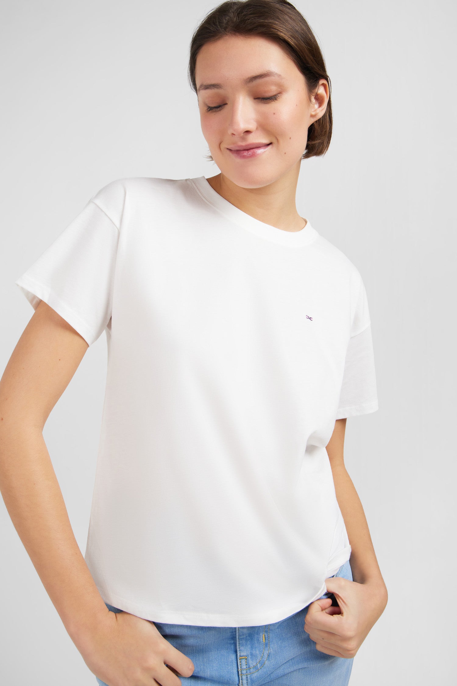 T-shirt manches courtes blanc uni