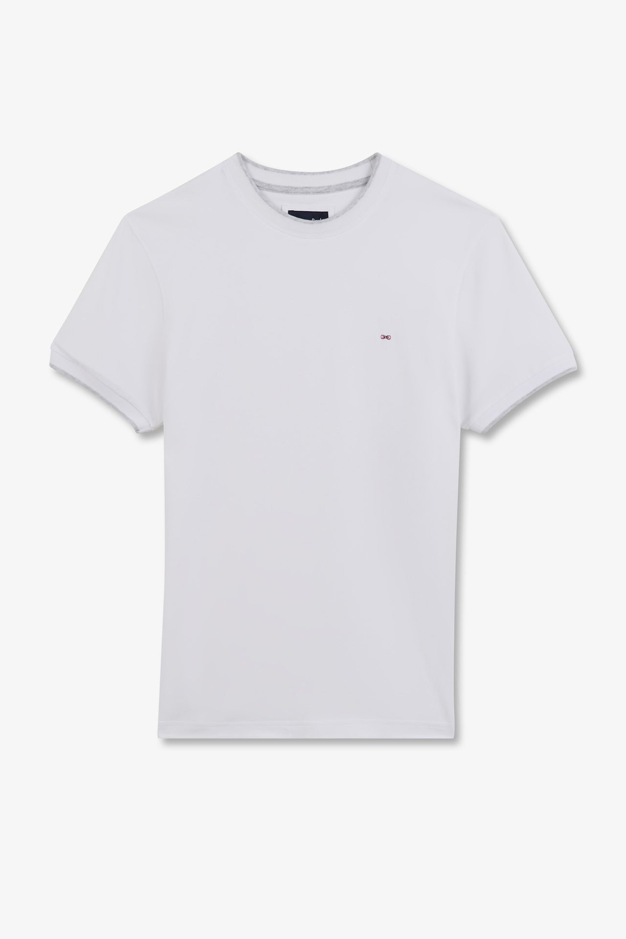 T-shirt blanc uni à manches courtes