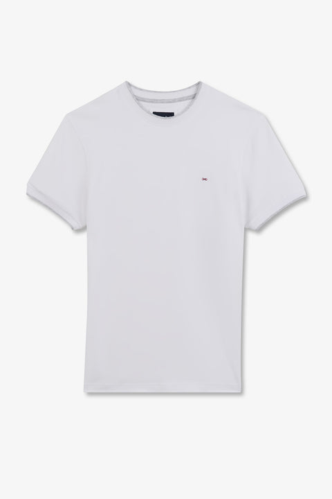 T-shirt blanc uni à manches courtes - Image 2