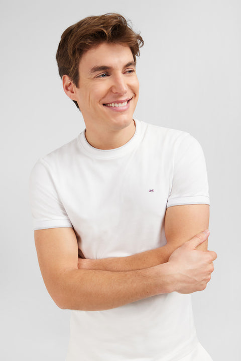 T-shirt blanc uni à manches courtes - Image 3