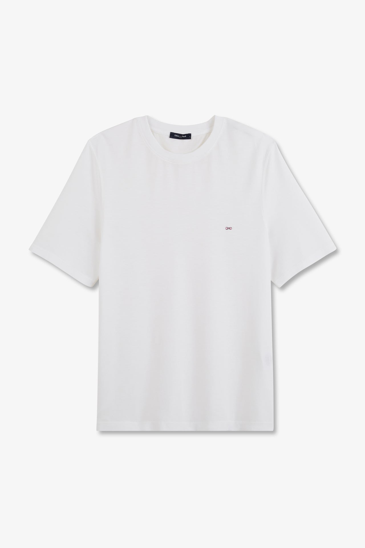 T-shirt blanc uni à manches courtes