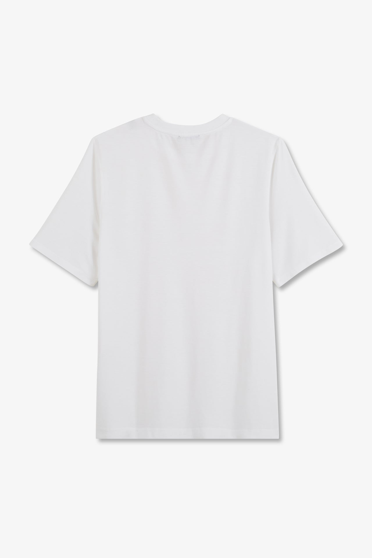 T-shirt blanc uni à manches courtes
