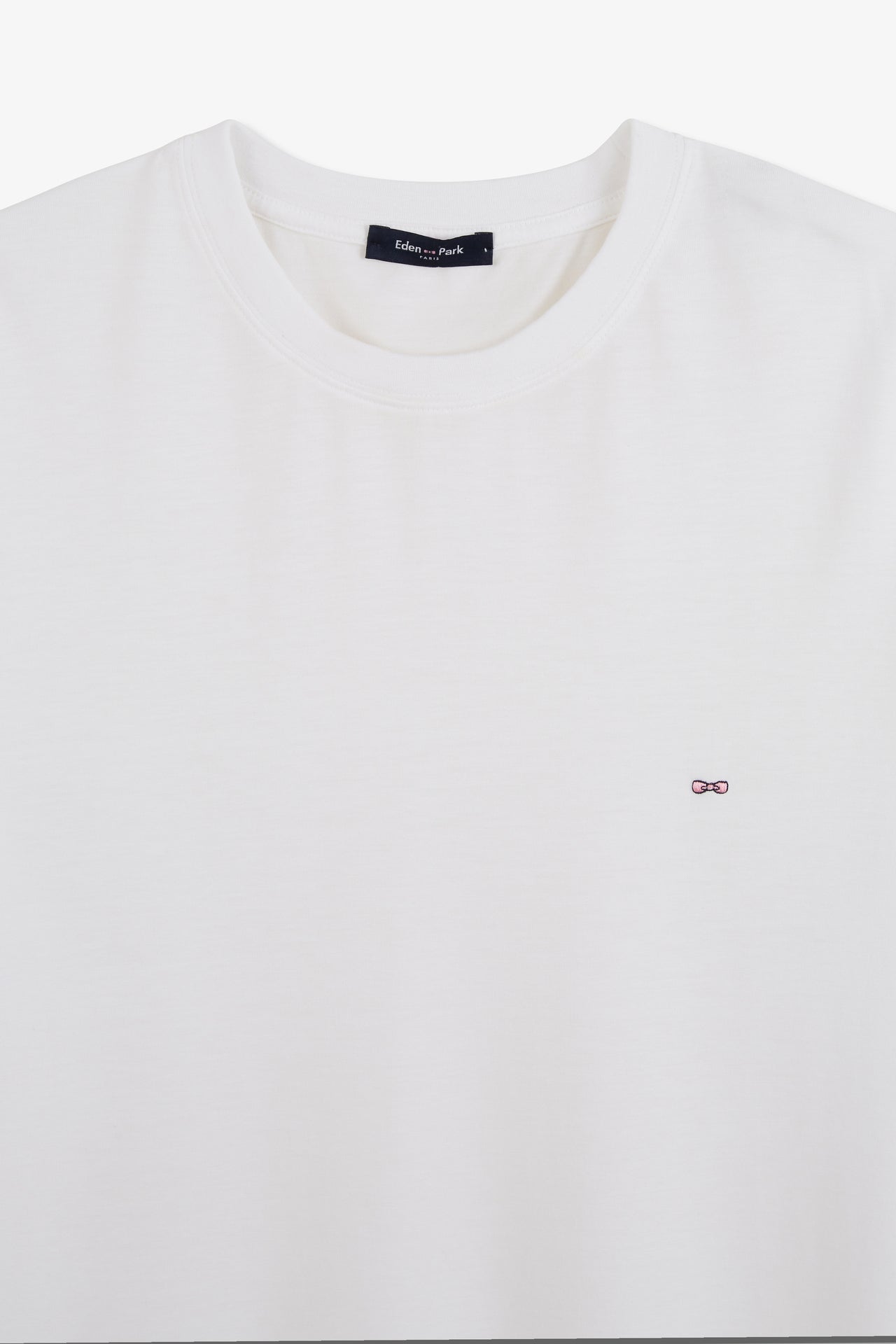 T-shirt blanc uni à manches courtes
