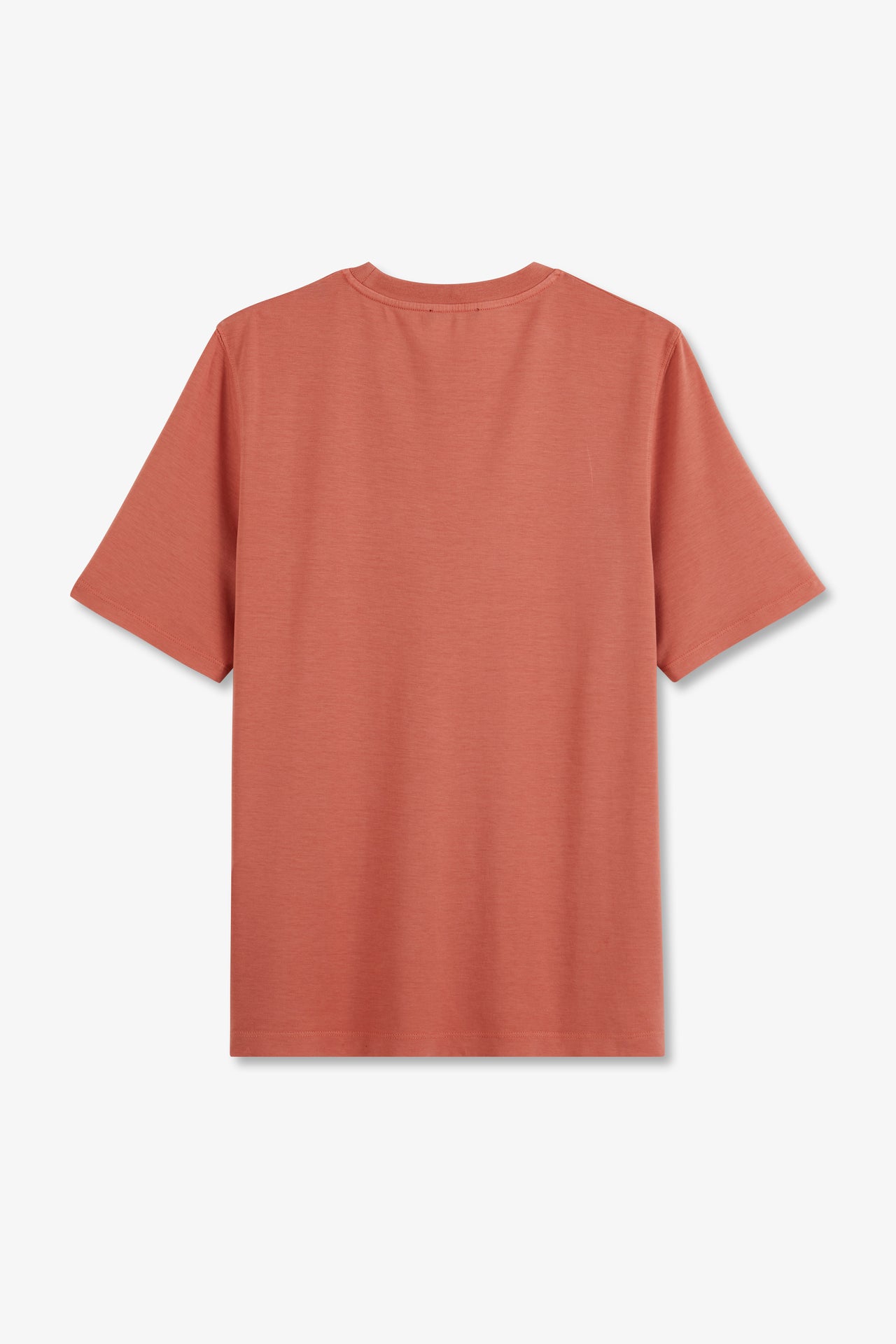 T-shirt brique uni à manches courtes