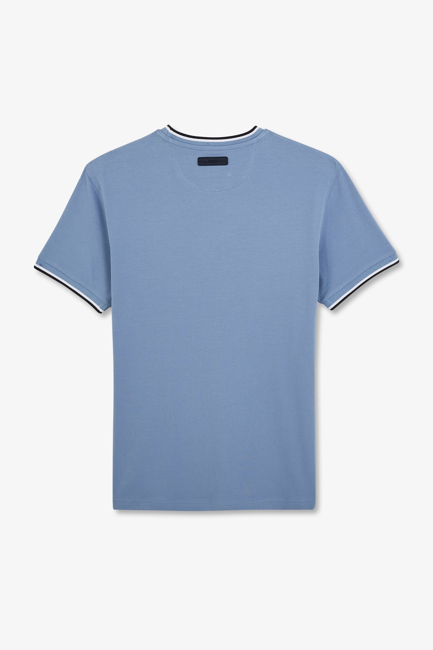 T-shirt bleu uni à manches courtes