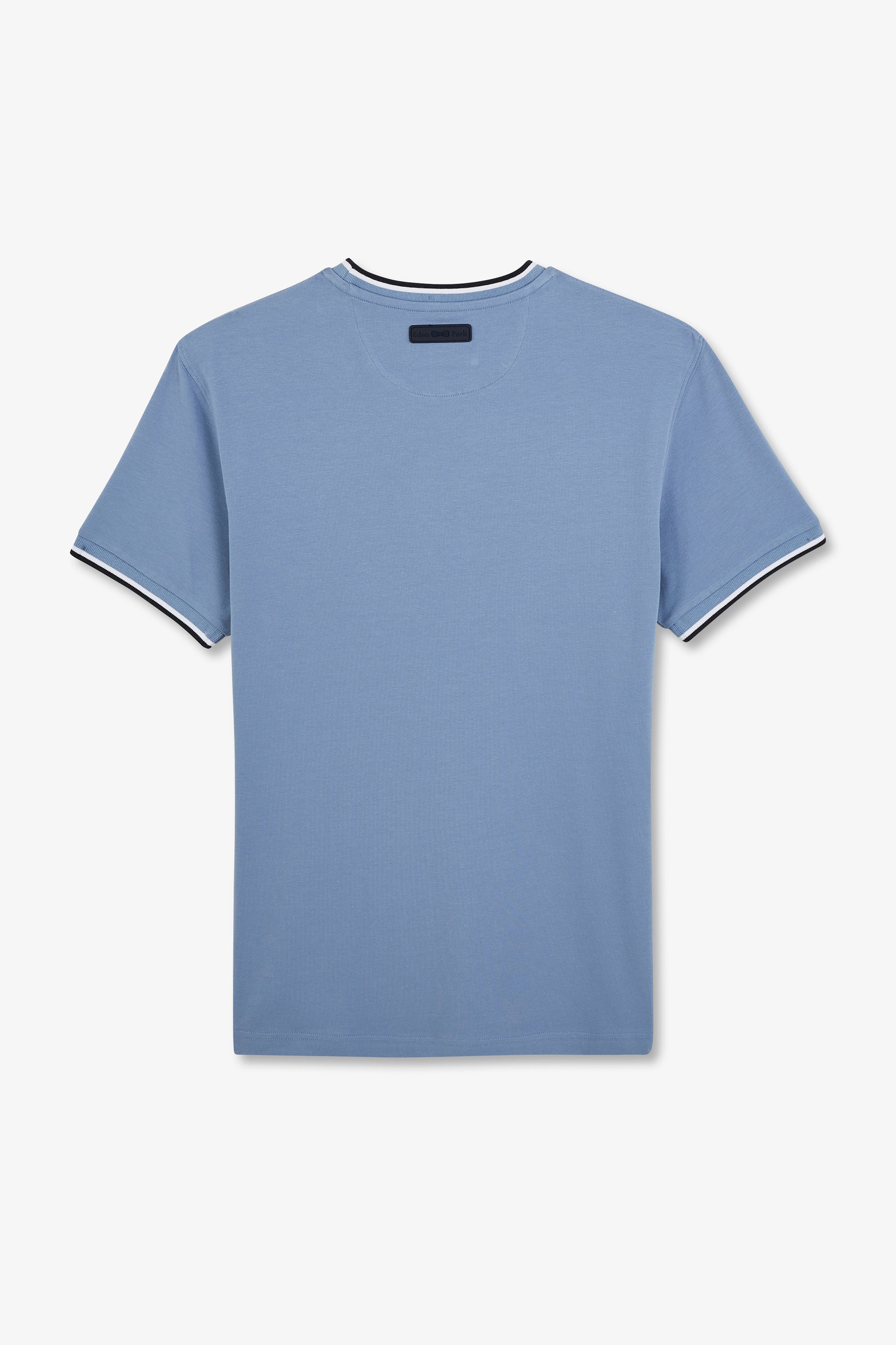 T-shirt bleu uni à manches courtes