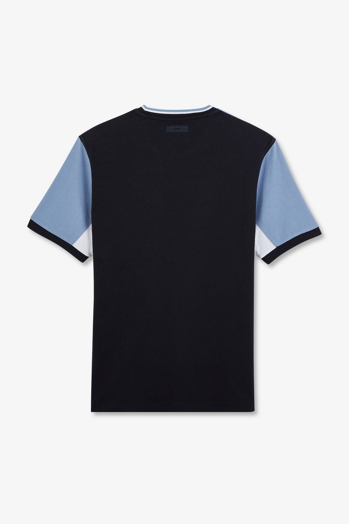 T-shirt bleu colorblock à manches courtes