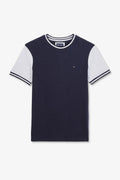 T-shirt manches courtes bleu foncé colorblock
