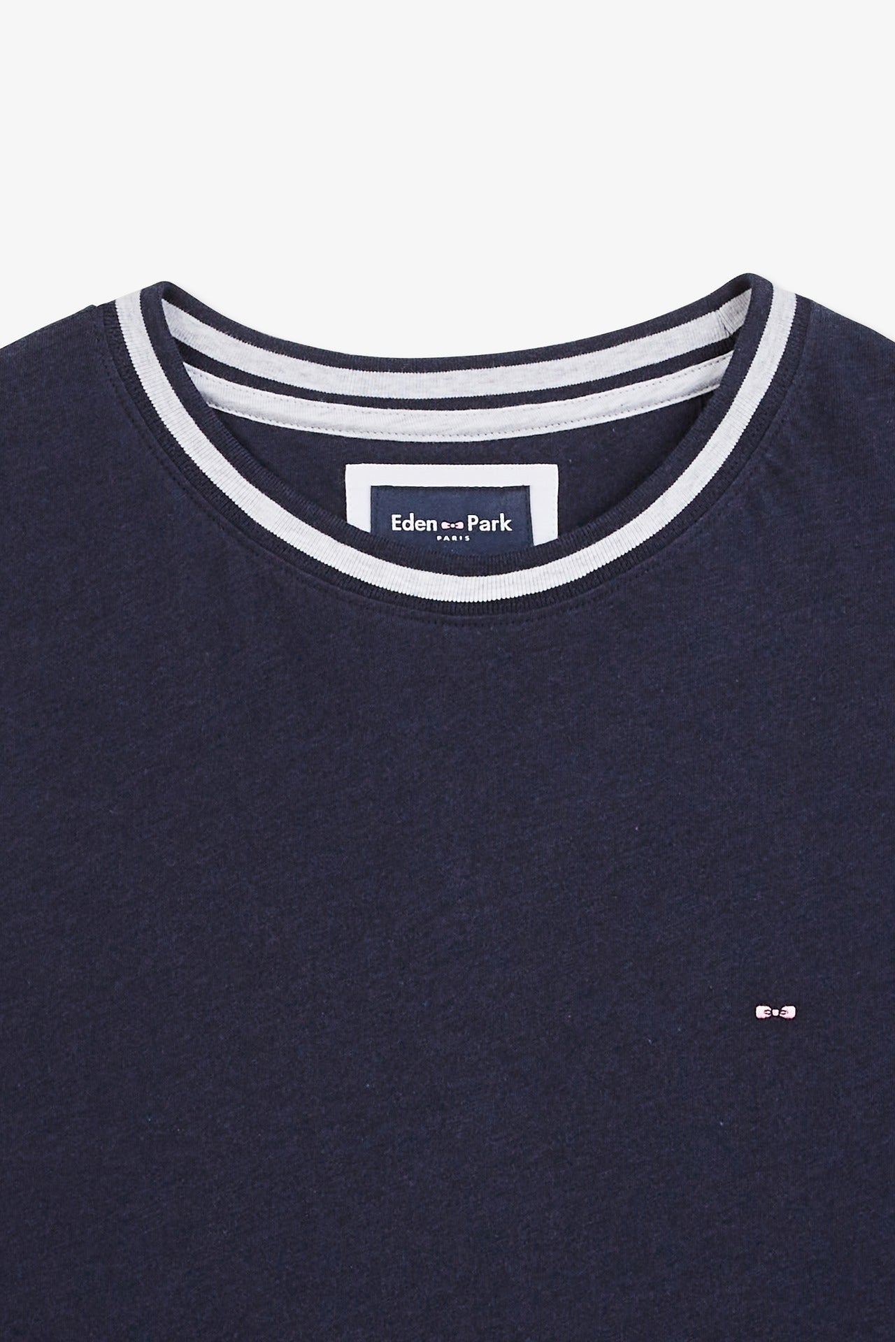 T-shirt manches courtes bleu foncé colorblock