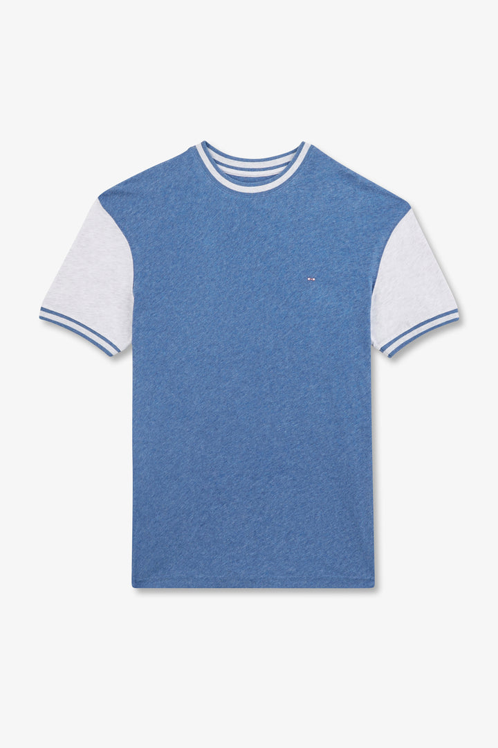 T-shirt manches courtes bleu colorblock
