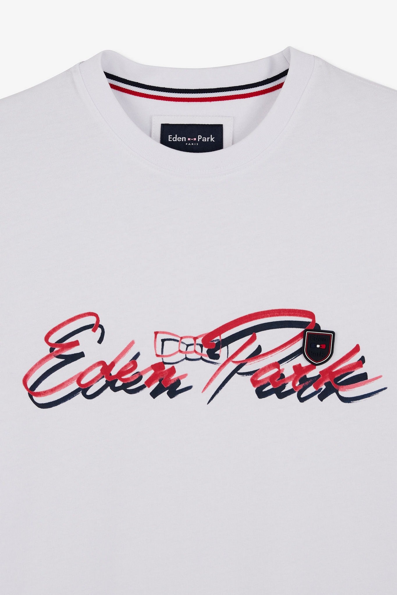 T-shirt blanc à double inscription Eden Park