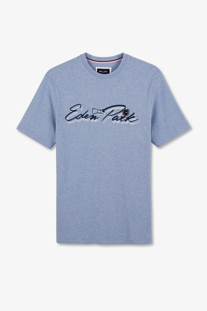 T-shirt bleu clair à double incription Eden Park