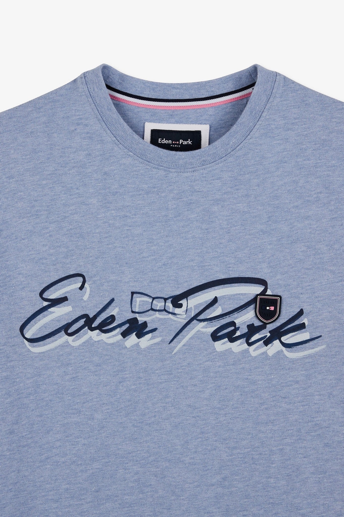 T-shirt bleu clair à double inscription Eden Park