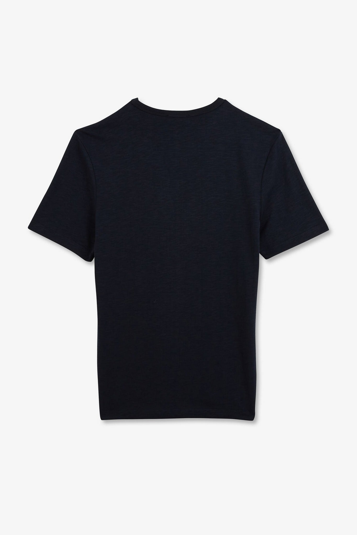 T-shirt bleu foncé en coton flammé
