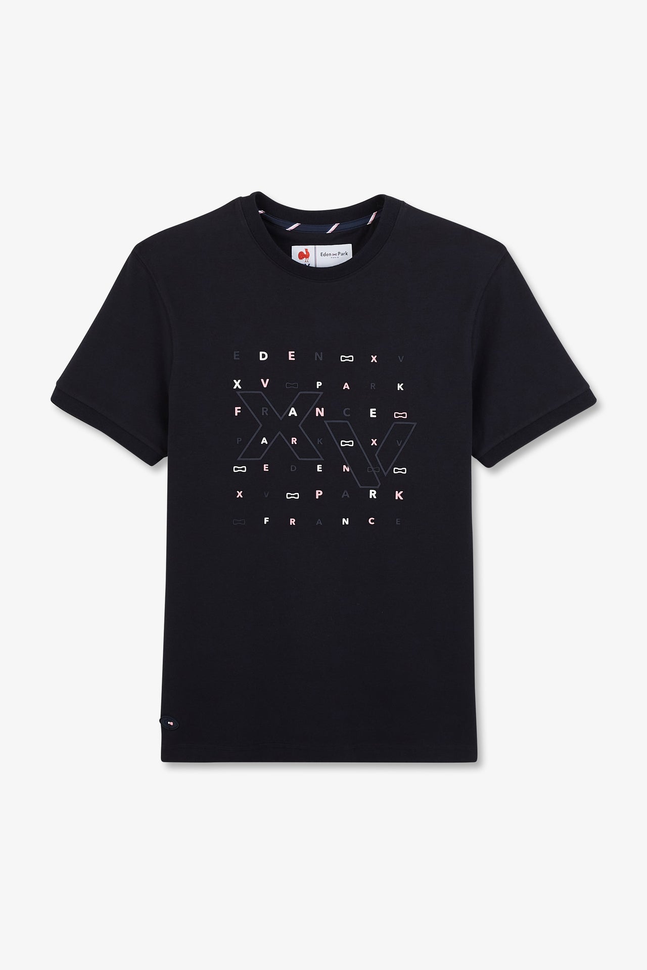 T-shirt à manches courtes bleu marine imprimé