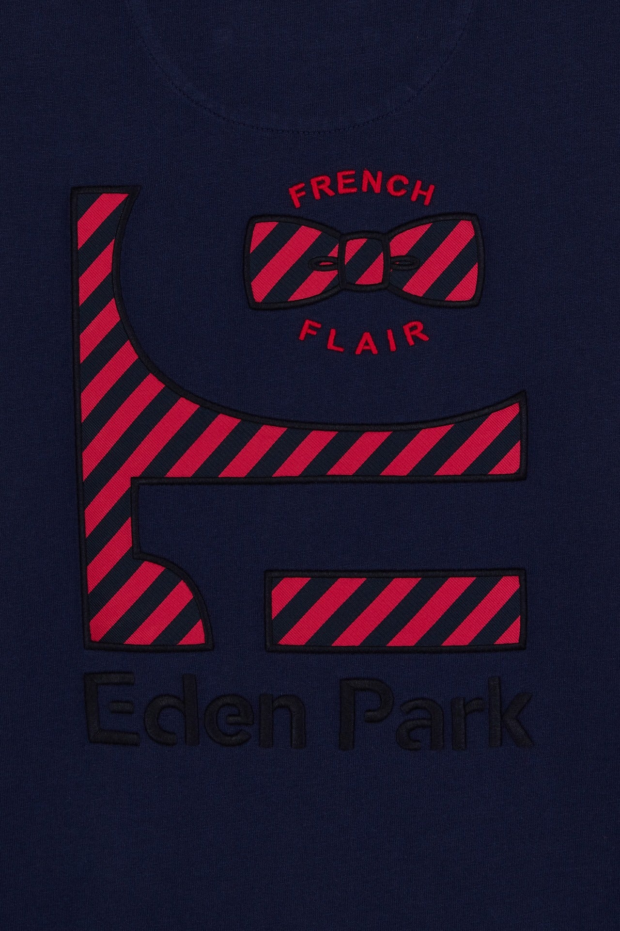 T-shirt colorblock bleu foncé à inscription Eden Park French Flair