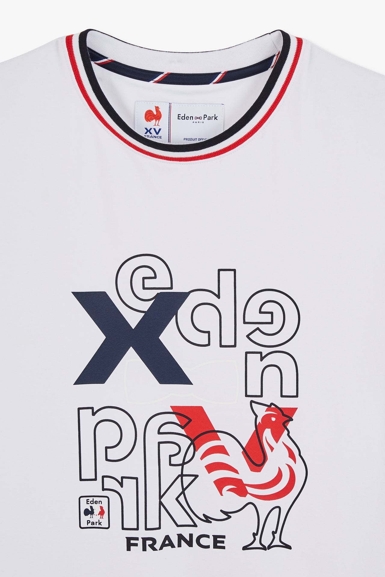 T-shirt à manches courtes blanc imprimé XV de France